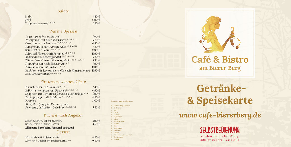 Speisekarte Café & Bistro am Bierer Berg